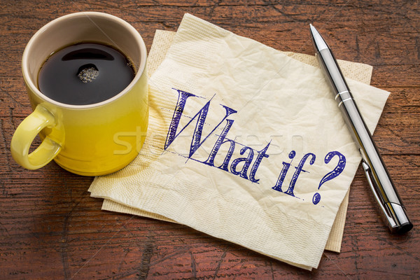 What if question on napkin Stock photo © PixelsAway