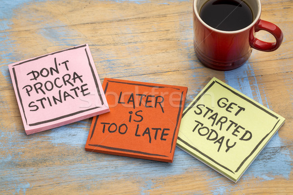 fighting procrastination - set of motivational notes Stock photo © PixelsAway