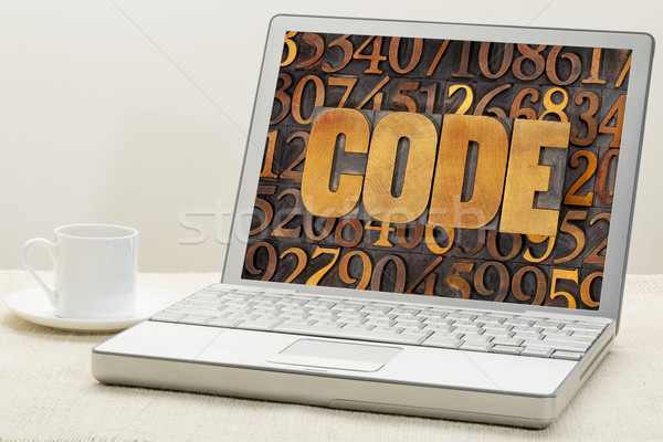code word on a laptop Stock photo © PixelsAway