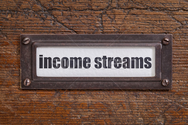Einkommen Datei Label Schrank Bronze Grunge Stock foto © PixelsAway
