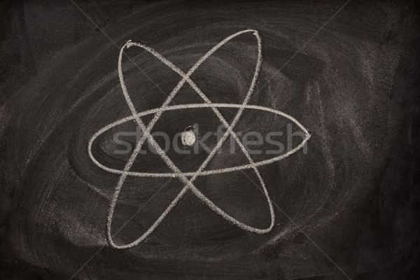 Símbolo átomo lousa nuclear energia planta Foto stock © PixelsAway
