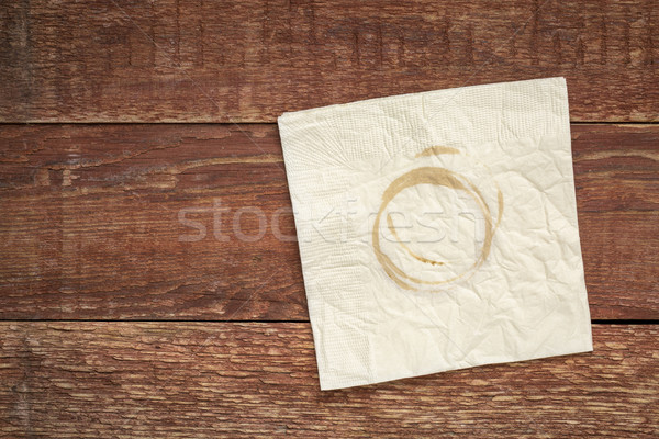 ナプキン コーヒー 木材 白 カクテル ストックフォト © PixelsAway