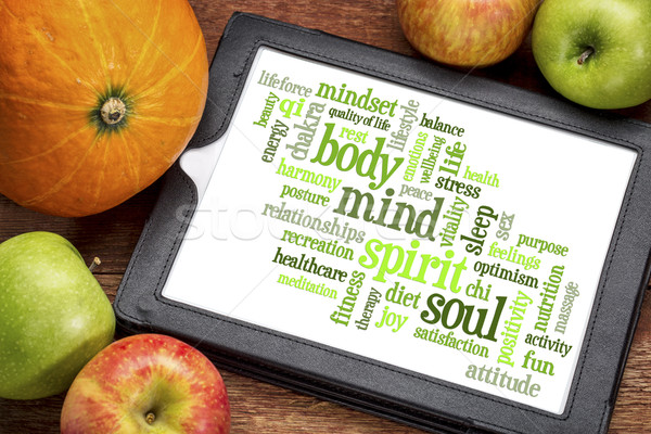 body, mind, spirit and soul  word cloud Stock photo © PixelsAway