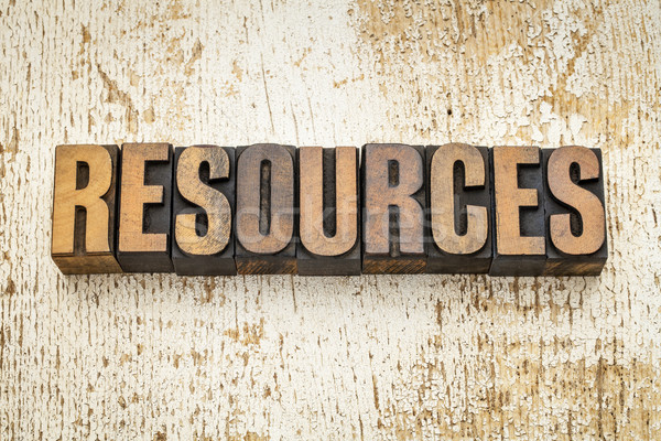 resources word in wood type Stock photo © PixelsAway