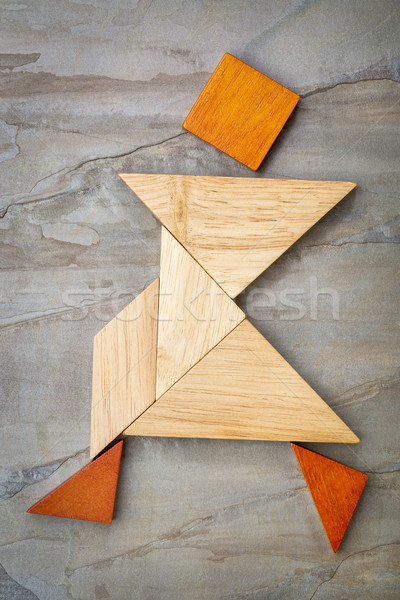 tangram walking figure Stock photo © PixelsAway