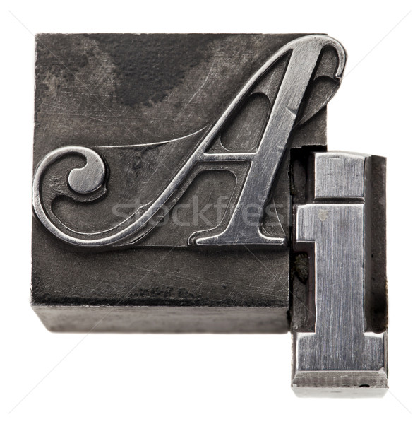 Inteligência artificial acrônimo isolado vintage metal impressão Foto stock © PixelsAway