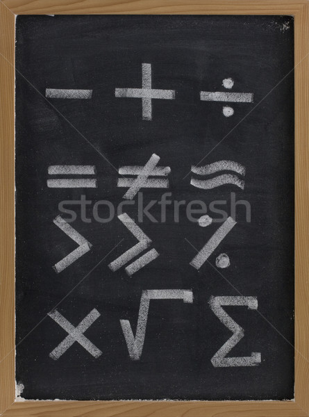 Equazione forme matematico simboli lavagna bianco Foto d'archivio © PixelsAway