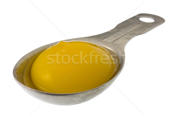 Tojás tojássárgája mér izolált fehér vágási körvonal Stock fotó © PixelsAway