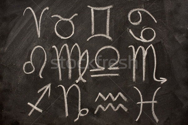 western zodiac symbols on blackboard Stock photo © PixelsAway