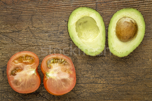 avocado and tomato cut in half  Stock photo © PixelsAway