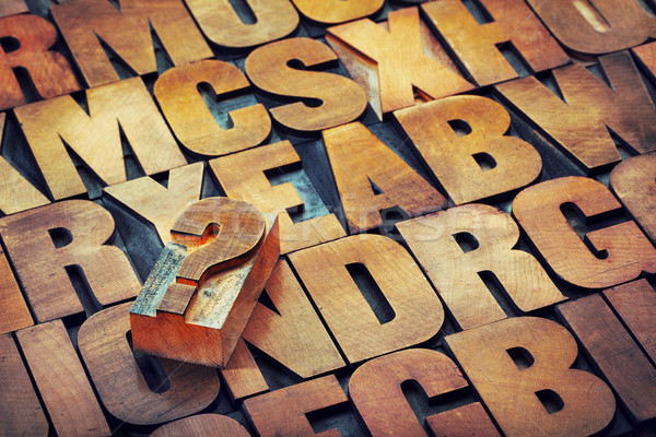 question mark and alphabet in wood type Stock photo © PixelsAway