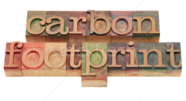 carbon footrpint - word sin letterpress type Stock photo © PixelsAway