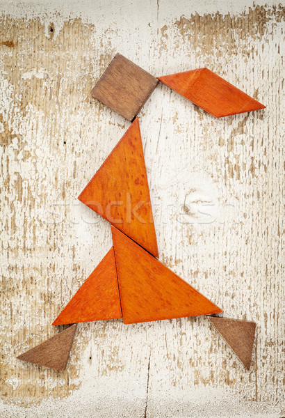 tangram walking girl figure Stock photo © PixelsAway