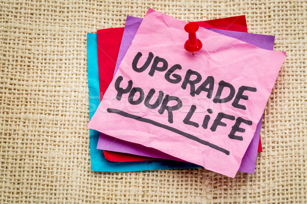 upgrade your life advice note Stock photo © PixelsAway