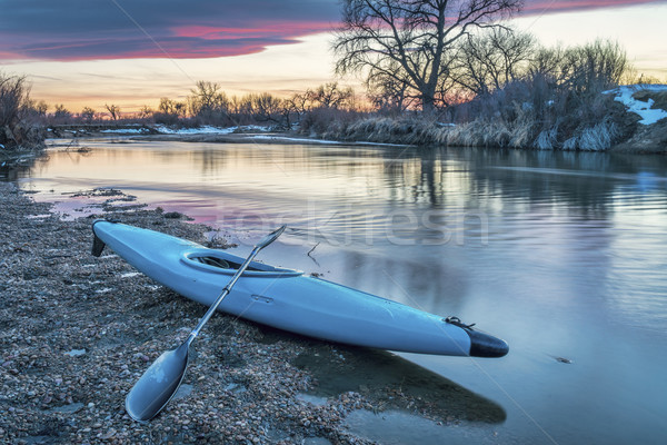 kayak and river at dusk Stock photo © PixelsAway
