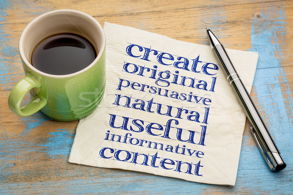 write original, useful, informative content Stock photo © PixelsAway