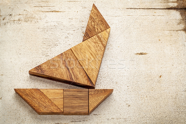 tangram sailboat Stock photo © PixelsAway