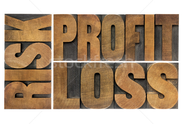 Risico winst verlies woord abstract business Stockfoto © PixelsAway