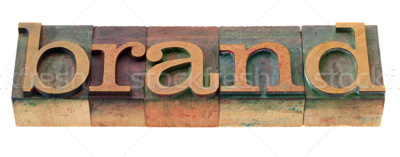 Merk woord type vintage houten Stockfoto © PixelsAway