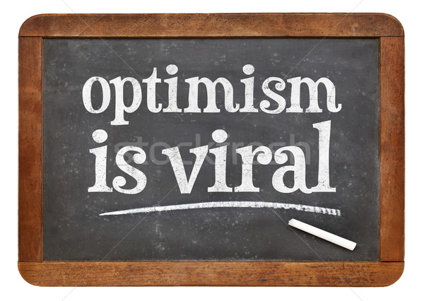Optimismus viralen Text Tafel weiß Kreide Stock foto © PixelsAway