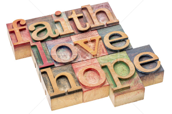 Fé amor esperança palavra abstrato espiritual Foto stock © PixelsAway