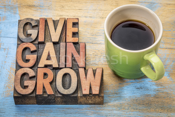 give, gain and grow word abstract Stock photo © PixelsAway