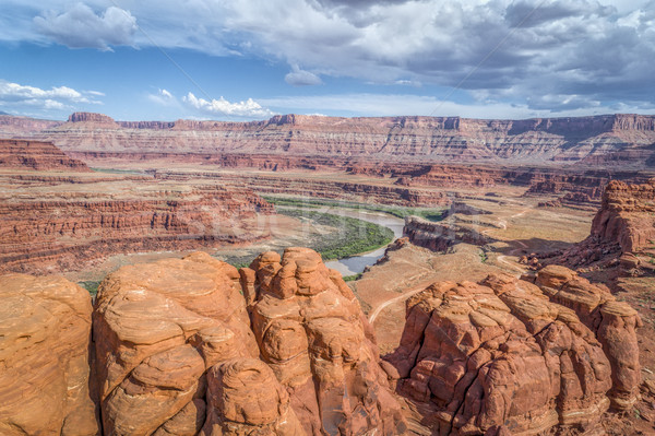 Rivier kip hoek parcours canyon weg Stockfoto © PixelsAway