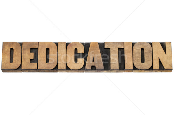 Stock photo: dedication word in wood type