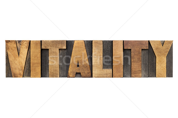 Vitalitate cuvant lemn tip izolat text Imagine de stoc © PixelsAway