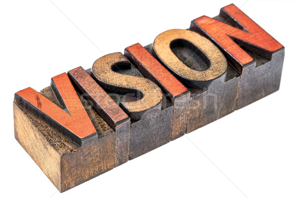 Vision Wort Jahrgang Holz Typ abstrakten Stock foto © PixelsAway