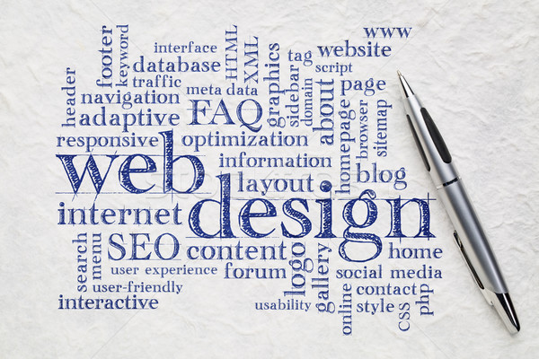 web design word cloud on paper Stock photo © PixelsAway