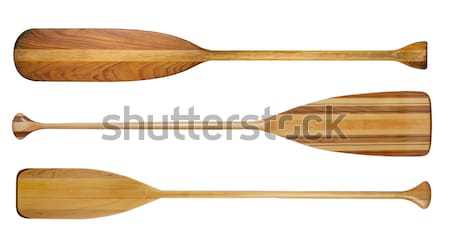 wooden canoe paddles isolated Stock photo © PixelsAway