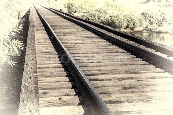 railroad tracks over river Stock photo © PixelsAway
