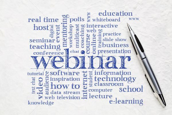 webinar word cloud on textured paper Stock photo © PixelsAway