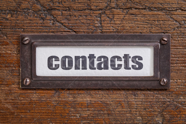 contacts  tag - file cabinet label Stock photo © PixelsAway