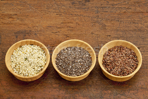 chia, flax and hemp seeds Stock photo © PixelsAway