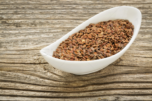 Stock photo: brown flax seeds