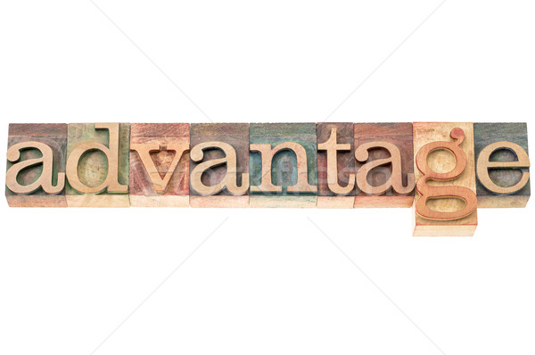 Előny szó tipográfia izolált szöveg magasnyomás Stock fotó © PixelsAway