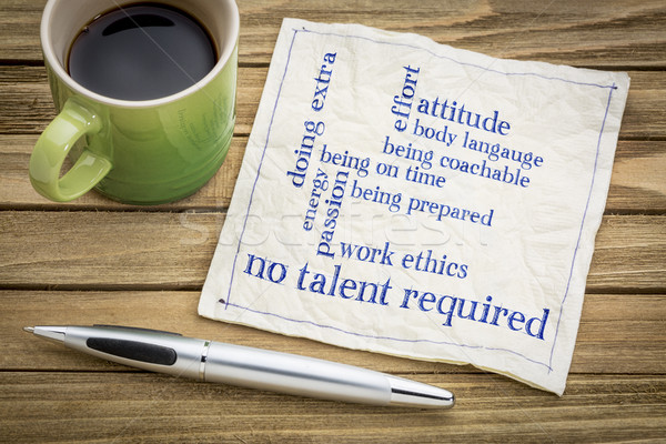 No talent required concept on napkin Stock photo © PixelsAway