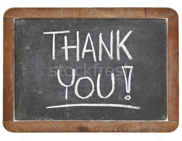 Stock photo: thank you on blackboard