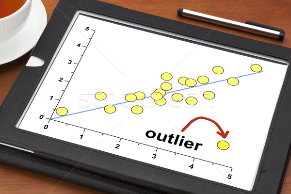 outlier concept on a digital tablet Stock photo © PixelsAway