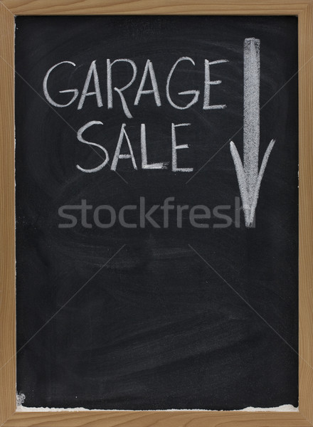 Stockfoto: Garage · verkoop · Blackboard · teken · tekst