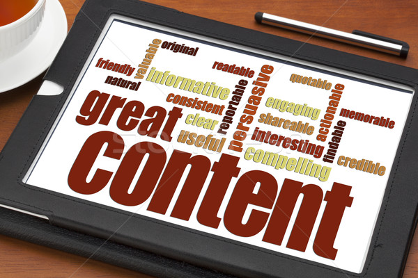 wrting great content concept Stock photo © PixelsAway