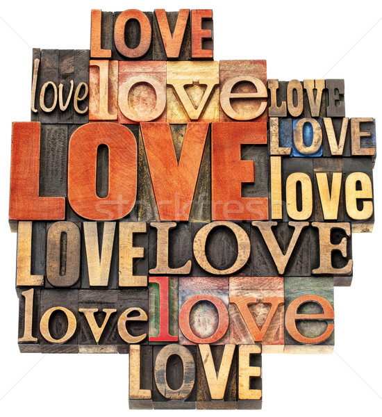 love word abstract in wood type Stock photo © PixelsAway