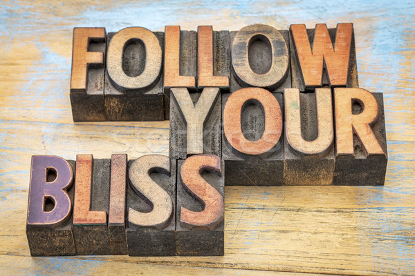 follow your bliss in wood type Stock photo © PixelsAway