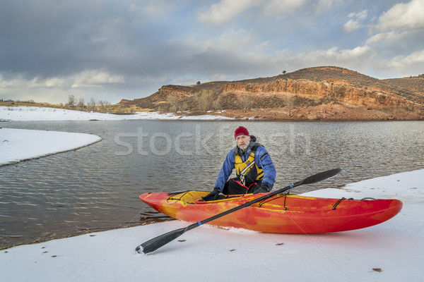 winter kayaking in northern Colorado Stock photo © PixelsAway