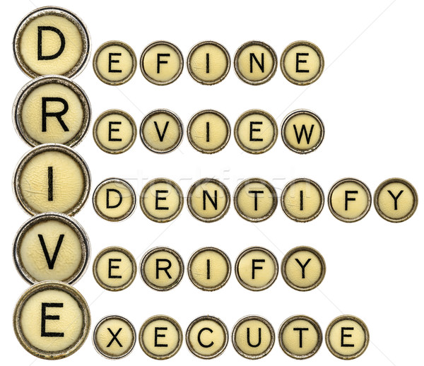 Define, Review, Identify, Verify, Execute - DRIVE Stock photo © PixelsAway