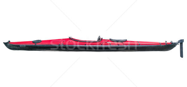 Mare caiac izolat vedere laterala roşu punte Imagine de stoc © PixelsAway
