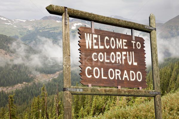 Stock photo: Colorado welcome road sign