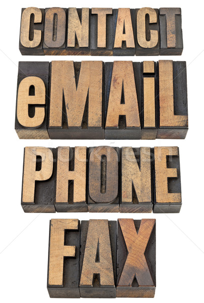 Stock photo: contact, email, phone, fax word set